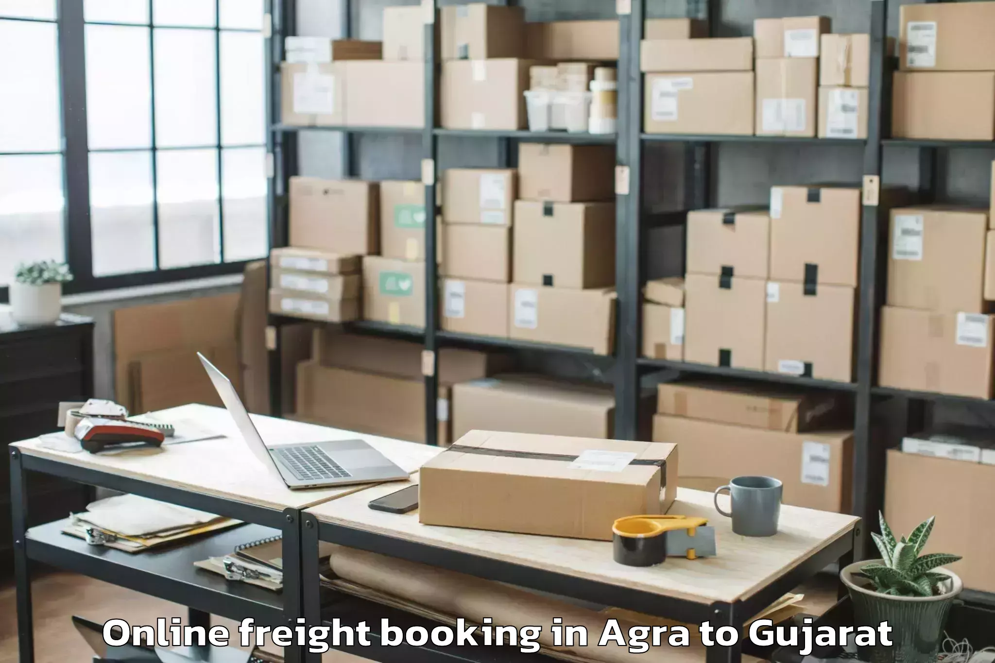 Book Agra to Jambughoda Online Freight Booking Online